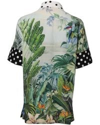 Dolce & Gabbana - Printed Silk Collared Shirt Top - Lyst