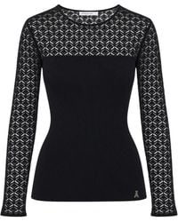 Patrizia Pepe - Knit Lace-Effect Top Sweater - Lyst