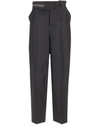 Fendi - Black Mohair And Wool Trousers - Lyst