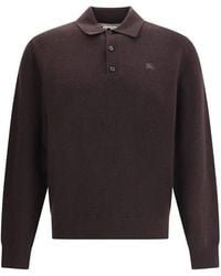 Burberry - Cashmere Long-Sleeved Polo Sweater - Lyst