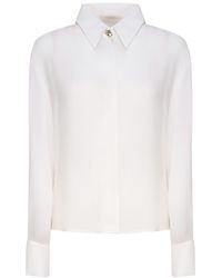 Genny - Shirt With Golden Button Collar - Lyst