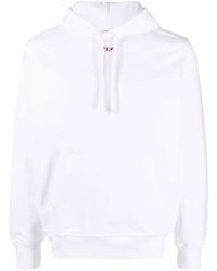DIESEL Cotton S Ginn Hood Zip Ind Sweatshirt in White for Men | Lyst