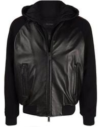 DSquared² - Hooded Leather Jacket - Lyst