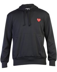 COMME DES GARÇONS PLAY - Heart Logo Embroidered Drawstring Hoodie - Lyst