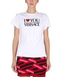 Versace - Short-Sleeved T-Shirt With Logo Print - Lyst