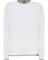 Fay - Cotton Sweater With Round Neck - Lyst
