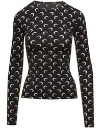 Marine Serre - Crewneck T-Shirt With All-Over Crescent Moon Print - Lyst