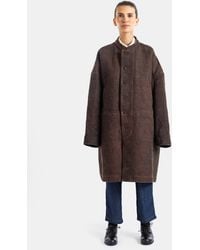 COTTLE - Manteau Orchestra Teinture Kakishibu Noir Coat - Lyst