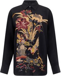 Etro - Long Sleeve Graphic Shirt Silk - Lyst