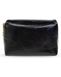 Balmain Logo Embossed Crossbody Bag in Black | Lyst