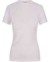 Alexander McQueen - Seal Logo Slim T-shirt In Optical - Lyst