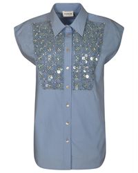 P.A.R.O.S.H. - Embellished Sleeveless Shirt - Lyst