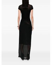 Jean Paul Gaultier - Mesh Sleeveless Long Dress With Velvet Flock - Lyst