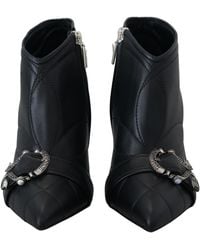 Dolce & Gabbana - Elegant Quilted Leather Booties - Lyst