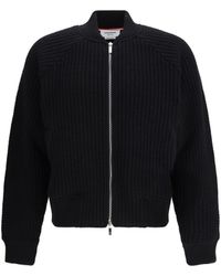 Thom Browne - Knit Bomber Jacket Wool Ovis Aries - Lyst