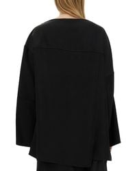 Jil Sander - Asymmetrical Top Viscose Silk Tops - Lyst