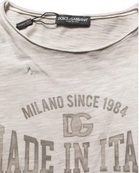 Dolce & Gabbana - Graphic Print Distressed T-Shirt Cotton - Lyst