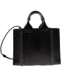 Chloé - Chloã 'Small Woody' Tote Bag With Tonal Logo Detail - Lyst
