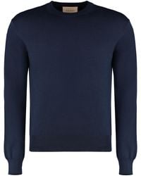 Gucci - Crew-Neck Wool Sweater Wool; Ribbed Edges: Polyester Sweatshirts - Lyst