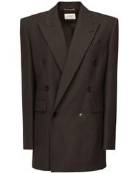 Saint Laurent - Double-Breasted Wool Blazer - Lyst