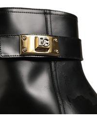 Dolce & Gabbana - Leather Buckle Mid Calf Boots Shoes - Lyst