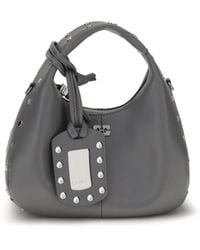 Ganni - Mini Studded Hobo Handbag Quiet Shade - Lyst