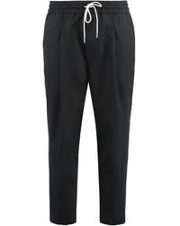 Drole de Monsieur - Cropped Drawstring Wool-Blend Trousers Virgin Wool - Lyst