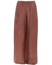 Alysi - Wide-Leg Silk Trousers - Lyst