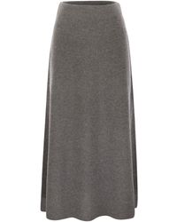 Fabiana Filippi - Platinum And Lurex Long Skirt - Lyst