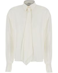 Brunello Cucinelli - Silk Blouse Shirt - Lyst