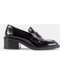 Jimmy Choo - Tylor 60 Spazzolato Leather Block Heel Loafer Pumps - Lyst