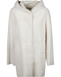 DROMe Reversible Fur Hooded Jacket - White