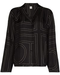 TOTEME - Monogram Silk Shirt - Lyst
