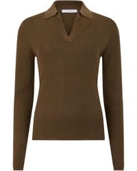Max Mara - Long Sleeve Polo Silk Tops - Lyst