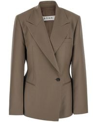Rohe - Double-Breasted Wool Jacket Virgin Blazers - Lyst
