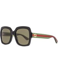 Gucci - Square Sunglasses GG0036SN Black/green/red 54mm - Lyst