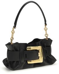 Balmain - Shoulder Bag Mini Anthem Calf Suede - Lyst