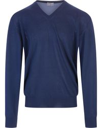 Fedeli - Cashmere Pullover With V-Neck - Lyst