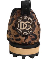 Dolce & Gabbana - Leopard Print Quilted Sneakers Shoes Elastane Polyester Viscose - Lyst
