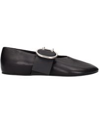 Jil Sander - Leather Ballerina Flats - Lyst