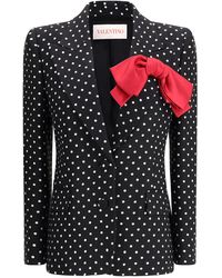 ジャケット Valentino White single-breasted jacket with black polka dots Valentino White single-breasted jacket with black polka dots