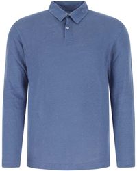 Hartford - Light-blue Linen Polo Shirt - Lyst