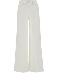 FRAME - 'Le Jane' Wide Leg Jeans With Tonal Buttons - Lyst