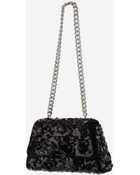 Self-Portrait - Mini Sequin Bag With Bow Polyester Elastane Shoulder - Lyst