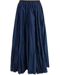 Sara Roka - Crinkle-Effect Design Pleated Midi Skirt - Lyst