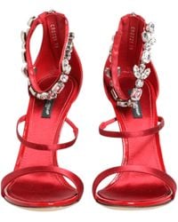 Dolce & Gabbana - Satin Crystals Keira Sandals Heels Shoes Goat - Lyst