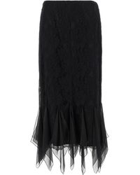 Valentino Garavani - Lace Skirt Cotton Polyamide - Lyst