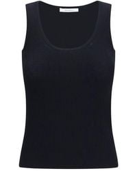 Max Mara - Black Viscose Tank Tops - Lyst
