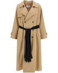 MM6 by Maison Margiela - Trench Coat With Gloves Cotton Coats - Lyst