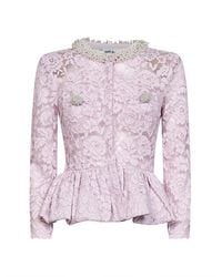 Self-Portrait - Lace Top With Peplum Hem - Lyst